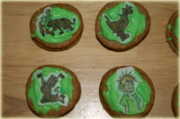 De matchande Scooby doo kakorna har jag gjort med hjälp av en kakmix som jag inhandlat i England