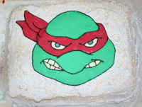 Isaacs 5-årstårta. Teenage ninja turtles det är inne just nu.